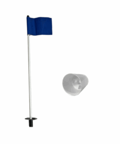 Putting Green Pole, Cup & Plain Flag (US PGA Quality) - Blue
