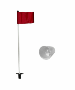 Putting Green Pole, Cup & Plain Flag (US PGA Quality) - Red