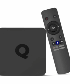 Q1 - Android Smart TV Box with Quad Core Processor & Voice Remote - Black