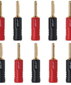 QED Screwloc ABS 4mm Banana / Spade Plug 5Red/5Blk