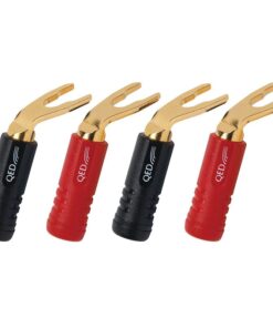 QED Screwlock ABS 4mm Banana / Spade Plug DUO Spades - 2Red/2Blk