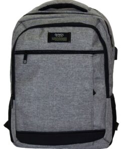 Qinol YCA-16 Unisex Travel 15" Laptop Backpack with USB Charging Port - Grey