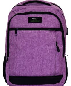 Qinol YCA-16 Unisex Travel 15" Laptop Backpack with USB Charging Port - Purple