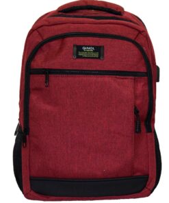 Qinol YCA-16 Unisex Travel 15" Laptop Backpack with USB Charging Port - Red