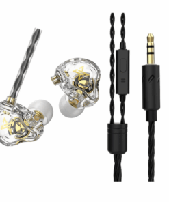 QKZ AK6 Max Hi-Res Dual Dynamic Earbuds with HD Mic & Case - Transparent
