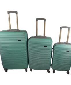 Quad Wheel Travel Luggage - 3 Piece Luggage Set - Line - Soda Green