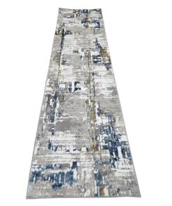 Quality Persian Rugs - Beautiful Blue Grey Carpet Runner 300 x 80cm