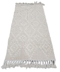 Quality Persian Rugs - Fine Bedside Size White Cream Carpet 150 X 80cm