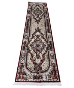 Quality Persian Rugs - Red and Beige Persian Design Runner 300x80cm