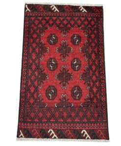 Quality Persian Rugs - Stunning Red Afghan Carpet - 124 x 76 CM
