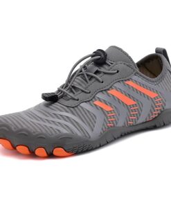 Quick Dry Aqua Water Shoes - Unisex - Grey & Orange - UK 7