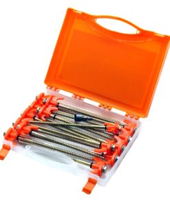 Quick Screw Camping Pegs In Hard Carry Case (Set Of 15 Pegs)