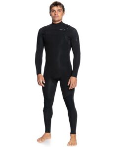 Quiksilver Mens 3/2mm Sessions Chest Zip Wetsuit - Black - M