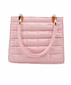 Quilted Tote Handbag - Pink