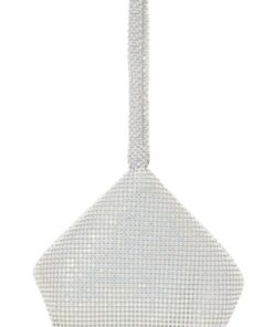 Quiz Ladies - Silver Iridescent Diamante Pouch Handbag