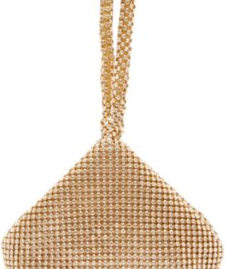 Quiz - Women Gold Diamante Pouch Bag