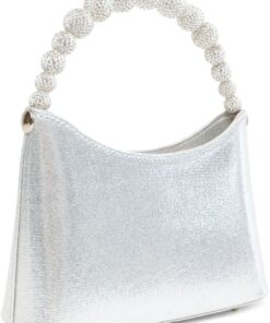 Quiz - Women Silver Diamante Handle Bag