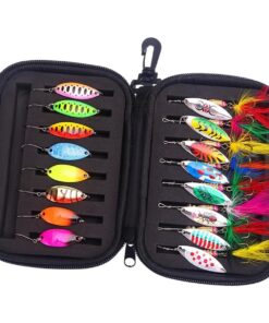 Rainbow Spinner Lures with Hard Case - 16 Piece