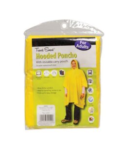 Raincoat - Poncho With Hood - Yellow - 132cm x 203cm - 8 Pack
