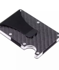 Rappid Minimalist Wallet - Card Holder & Money Clip-RFID Blocking - Carbon Fibre Black & Silver