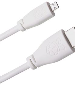 Raspberry Pi (T7689AX) Model B Hdmi Cable, Micro Hdmi To Hdmi, 1M, White