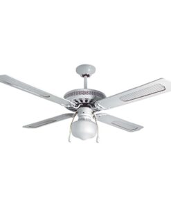 Rattan Ceiling Fan with Light White E27 1x60w