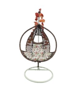 Rattan Wicker hanging Chair with Cushion and Open Sides