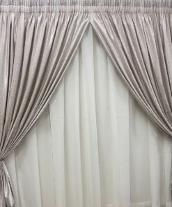 Ready made Light Cream Taped Curtain W600cm x H 250cm