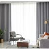 Readymade Blackout Bedroom Eyelet Curtain - Plain Grey 300 W x 240 H