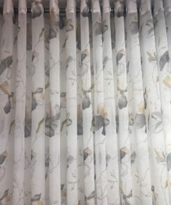 Readymade Eyelet Curtain Floral Voile - W 500cm x H 220 cm