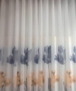 Readymade Eyelet Curtain Floral Voile - W 600cm x H 230 cm