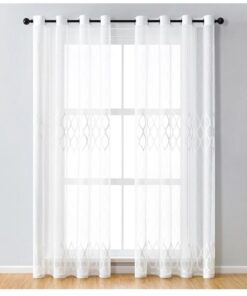 Readymade Sheer Voile Living Room Eyelets Curtains 600 W X 250 H