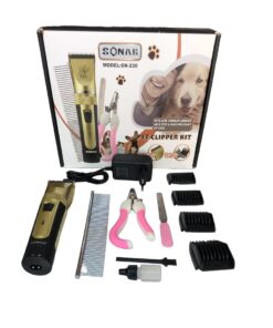 Rechargeable Cordless Dogs and Cats Grooming Clipper Comb & Nail Set