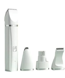 Rechargeable Low Noise Pet Hair Electric Clippers With Changeable Heads - White