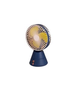 Rechargeable Mini Personal Table Fan Strong Wind And Shaking Head w/ Light - Blue