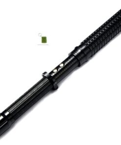 Rechargeable Stun Gun Telescopic Baton Stick Cree LED Flashlight+Keyholder