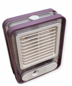 Rechargeable Touch Water Air Cooler Spray Fan 3 Speeds with LED Light - Purple