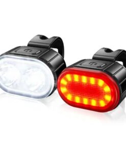 Rechargeable Waterproof Bike Lighting Front & Rear Cycling Night Light 2 Pieces