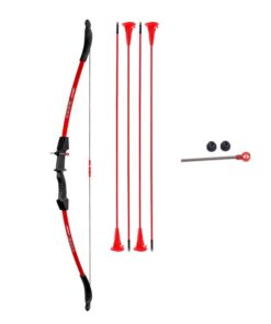 Recurve Archery Bow and Arrow Set for Children Outdoor Shooting Game - Red