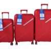 Red 3-Piece Hard Shell PP Luggage Set - Spinner Wheels - Combination Lock