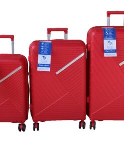 Red 3-Piece Hard Shell PP Luggage Set - Spinner Wheels - Combination Lock