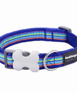 Red Dingo Design Collar - Horizontal Stripes Navy - M