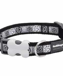 Red Dingo Design Collar - Paw Impressions Black - XS