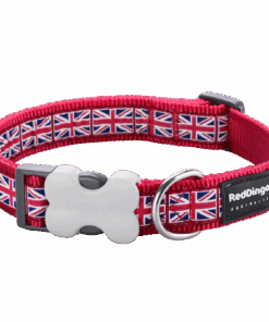 Red Dingo Design Collar - UK Flag - Red - S