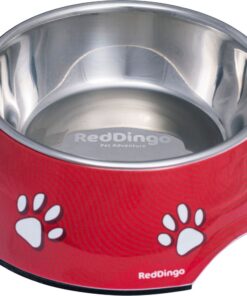 Red Dingo Multi-Use 2-in-1 Bowls - Paw Print Red - S