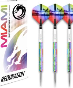 RED DRAGON Miami Professional Tungsten Darts Set with Flights and Stems - 26 g