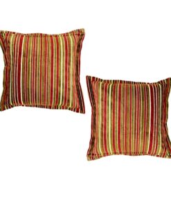 Red & Green Stripe Scatter Cushion Set of 2 (Inner Included) - 50 cm