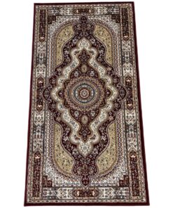 Red & Mustard Bedside Persian Style Runner Rug - 150 x 80 cm