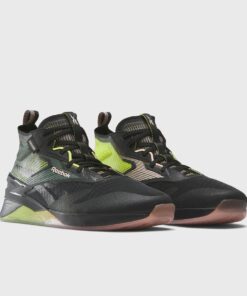 Reebok Men's Nano Unknown Training Shoes - Black/Trek Green/Acid Yellow - UK 8