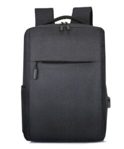 Refined Slim Travel Laptop Backpack USB Charging Port - Black